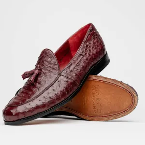 Marco Di Milano Aubiere in Wine Ostrich Tassel Loafers