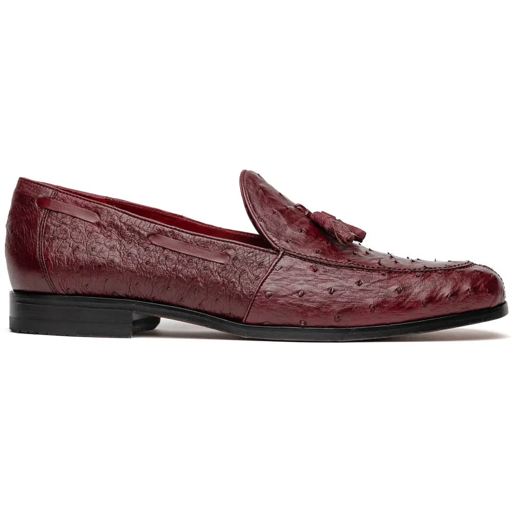 Marco Di Milano Aubiere in Wine Ostrich Tassel Loafers