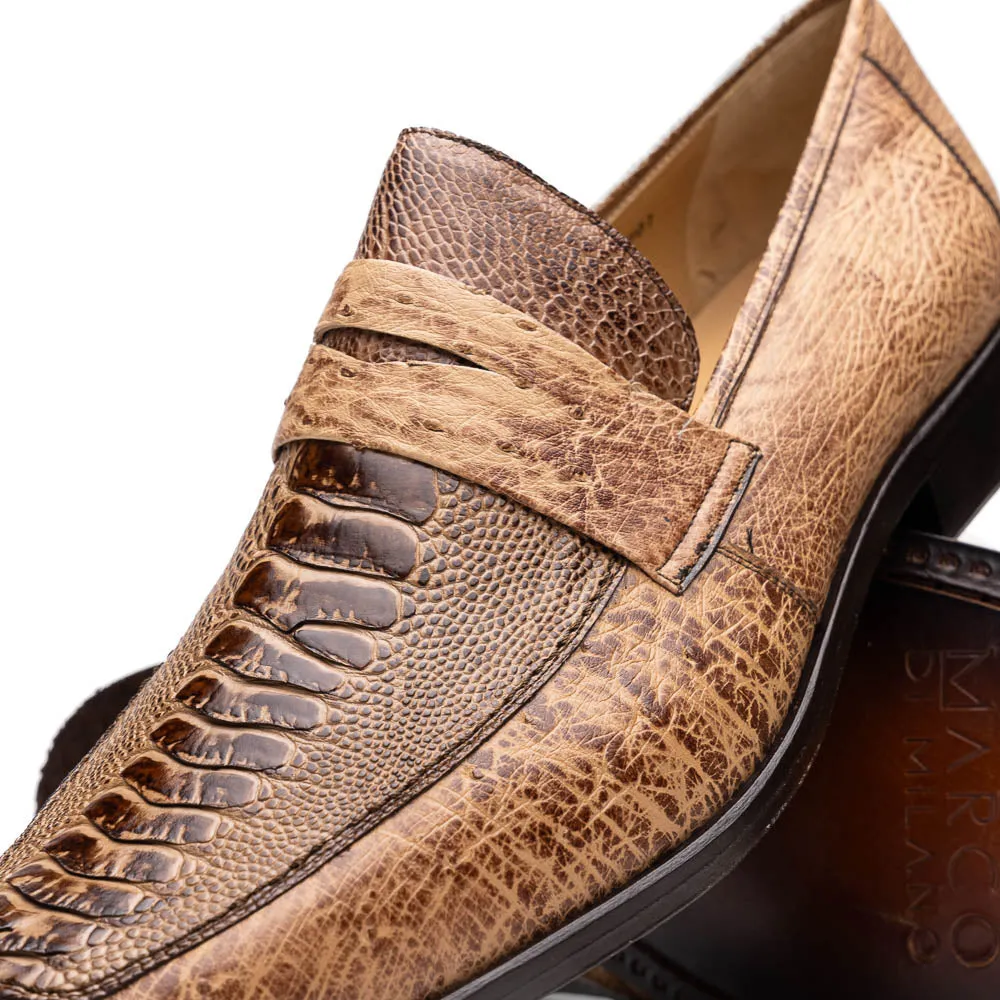Marco Di Milano Fangio in Orix Ostrich Penny Loafers