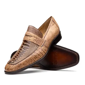 Marco Di Milano Fangio in Orix Ostrich Penny Loafers