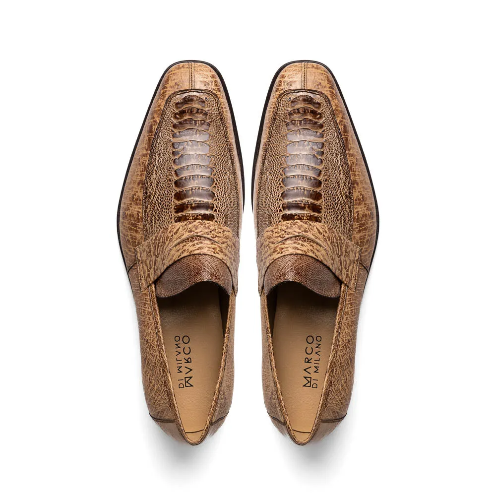 Marco Di Milano Fangio in Orix Ostrich Penny Loafers