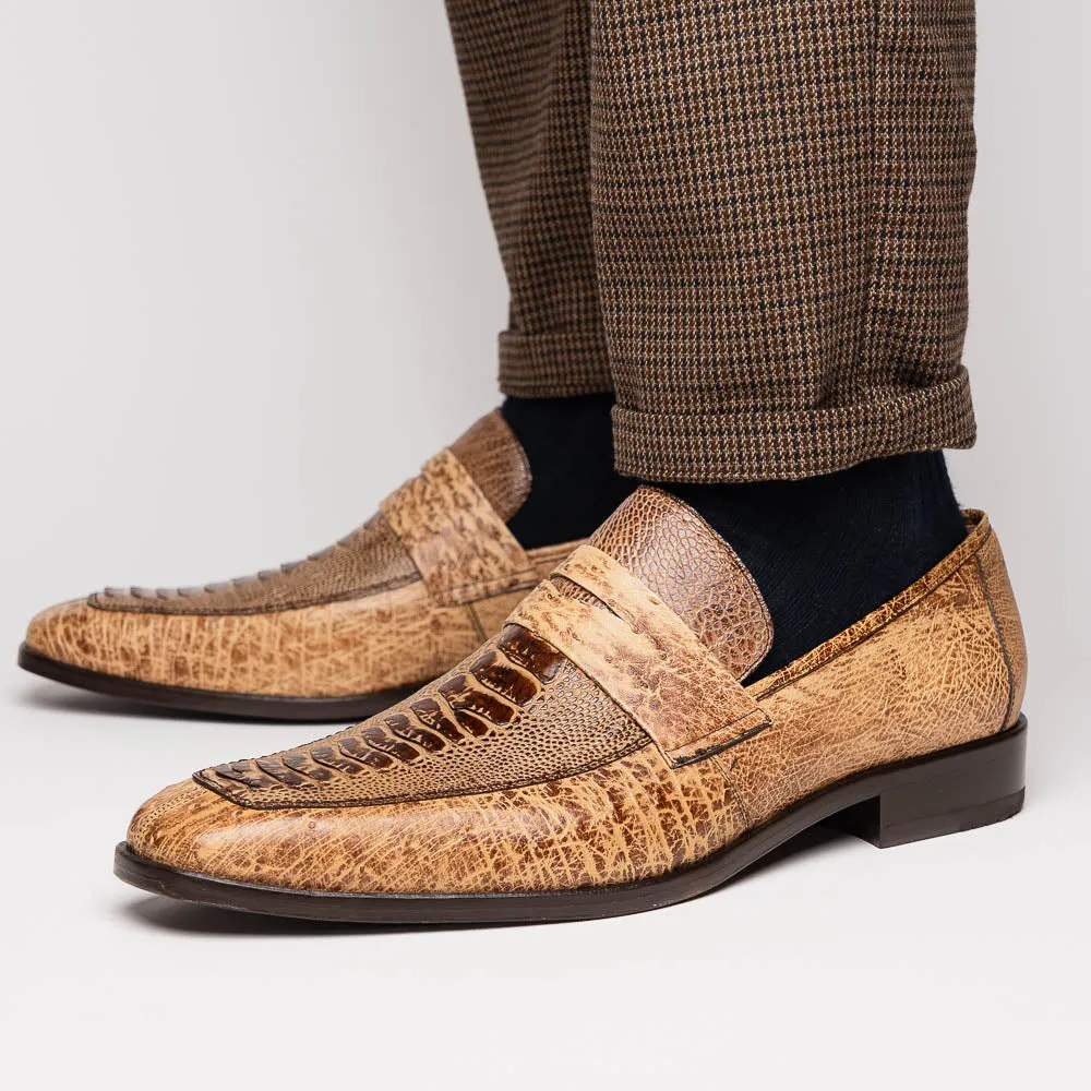 Marco Di Milano Fangio in Orix Ostrich Penny Loafers