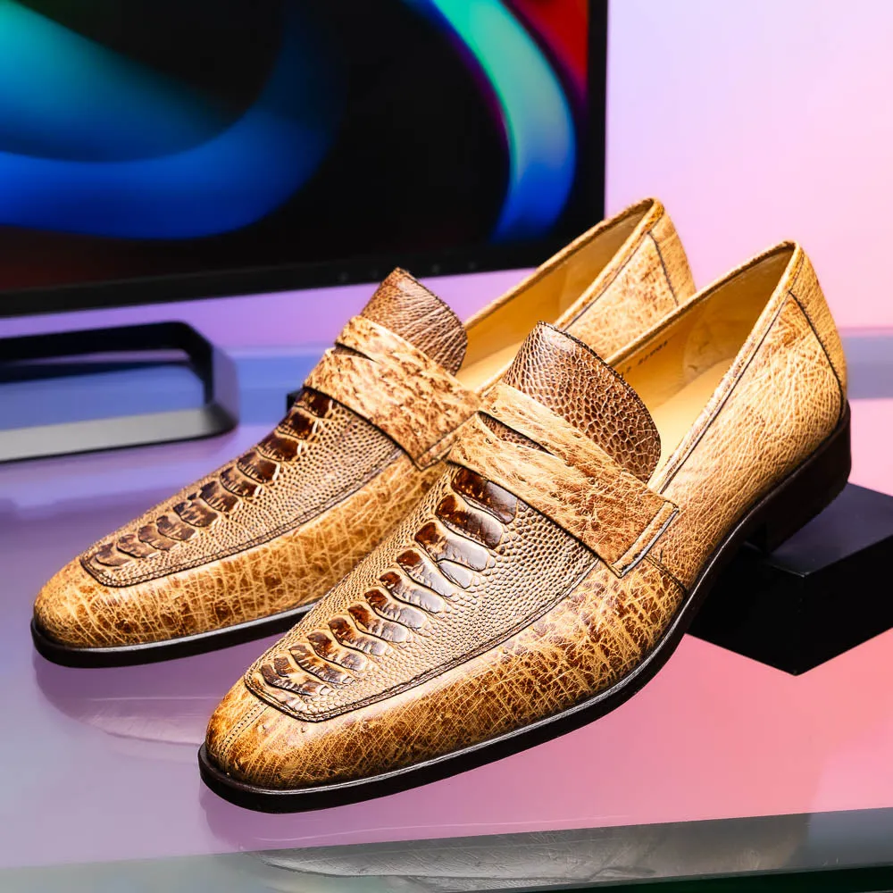 Marco Di Milano Fangio in Orix Ostrich Penny Loafers