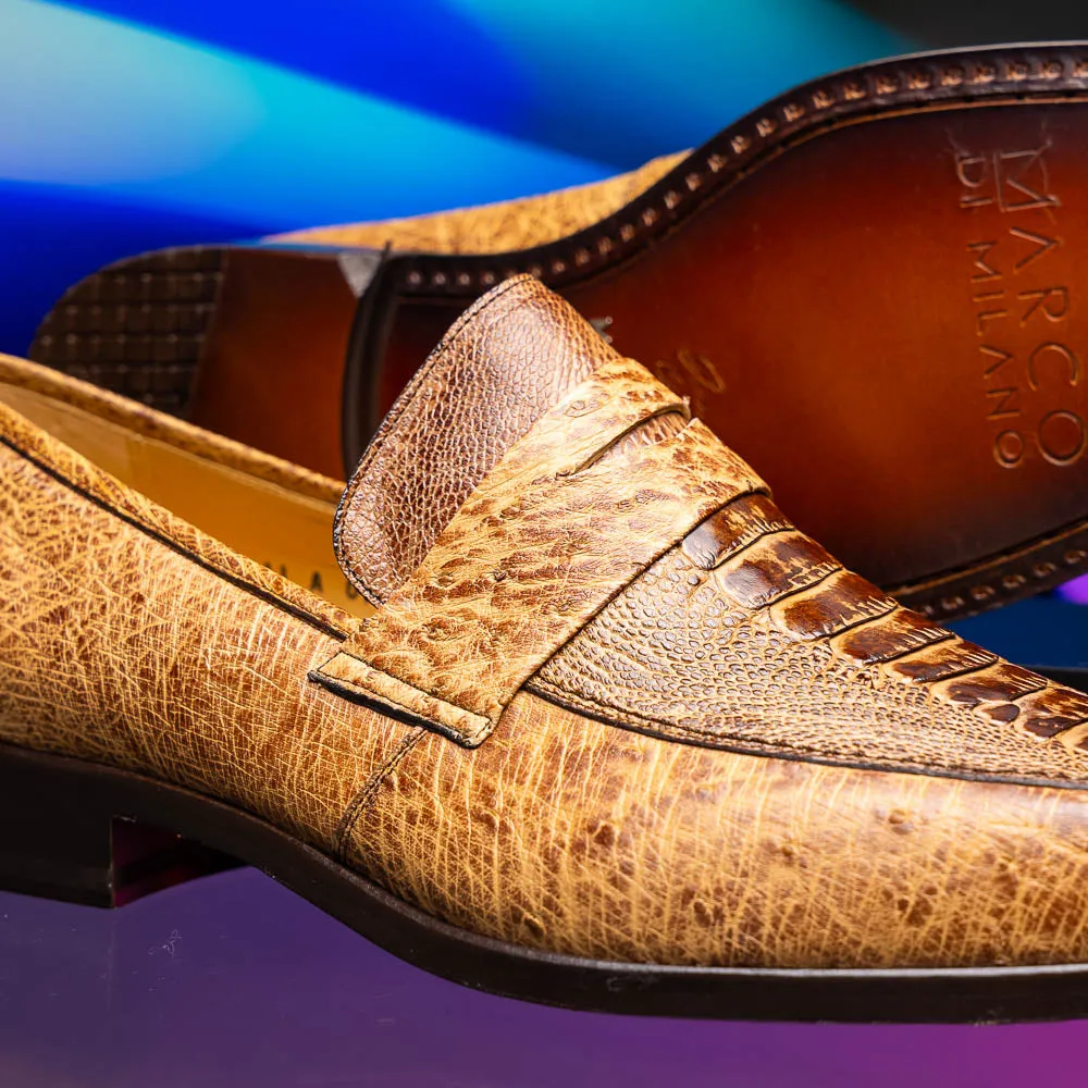 Marco Di Milano Fangio in Orix Ostrich Penny Loafers