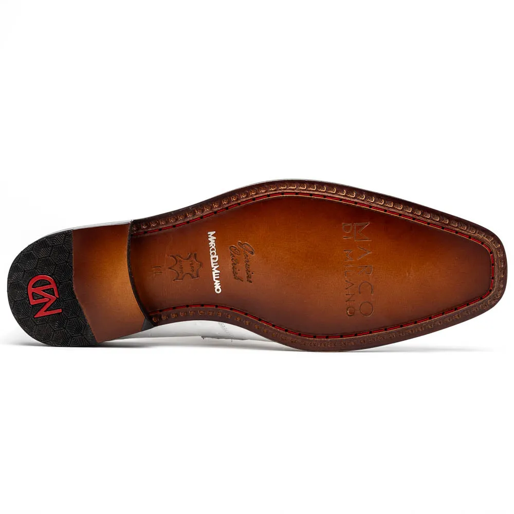 Marco Di Milano Fangio in White Ostrich Penny Loafers