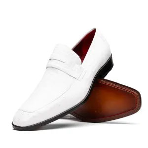 Marco Di Milano Fangio in White Ostrich Penny Loafers