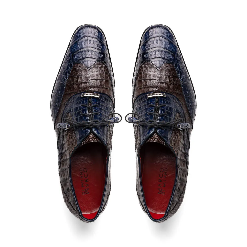 Marco Di Milano Luciano in Navy / Brown Caiman Wingtip Dress Shoes