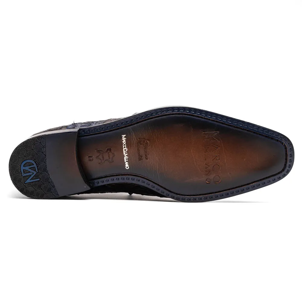Marco Di Milano Luciano in Navy / Brown Caiman Wingtip Dress Shoes