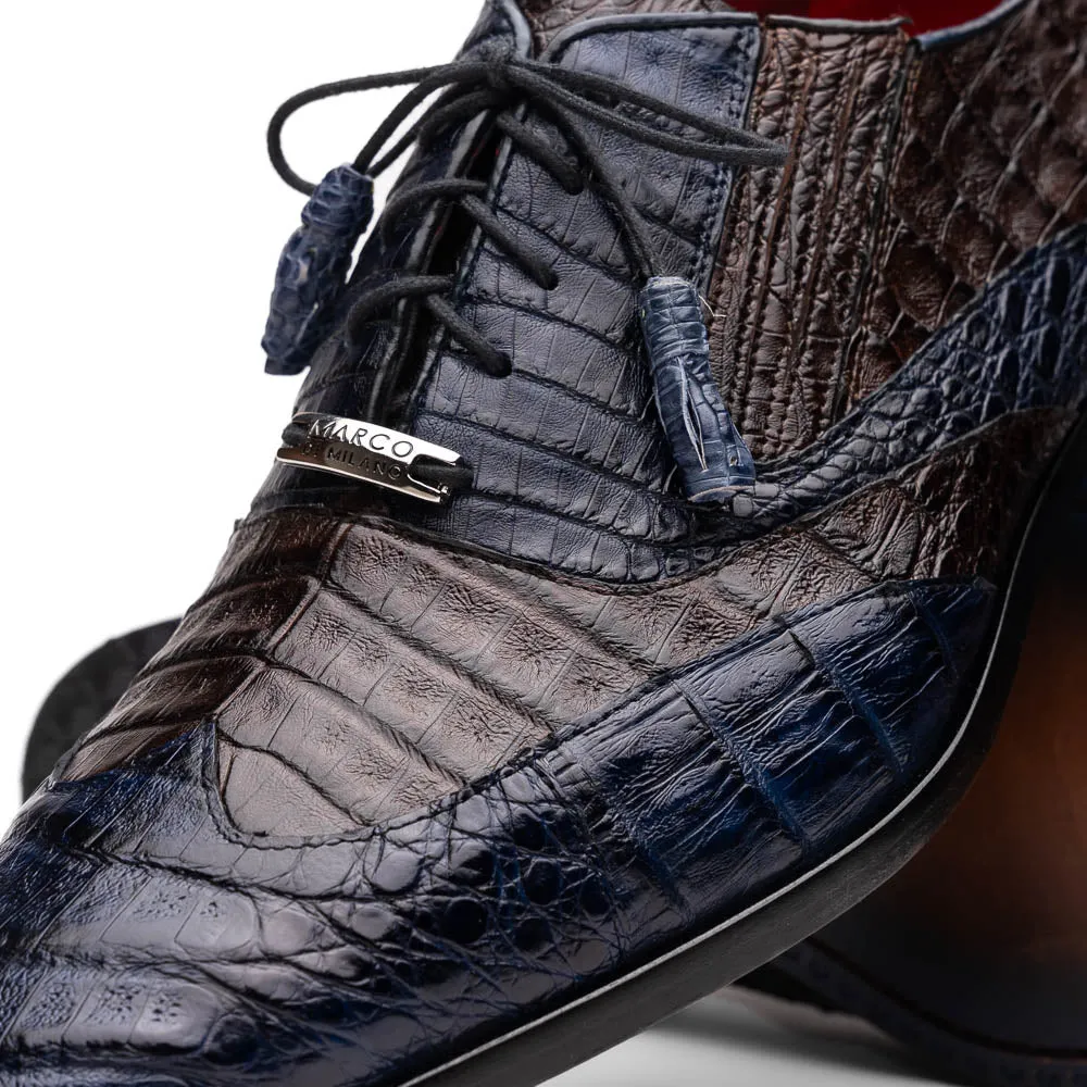 Marco Di Milano Luciano in Navy / Brown Caiman Wingtip Dress Shoes