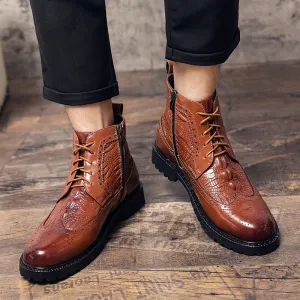 Men's Brogue Leather Boots
