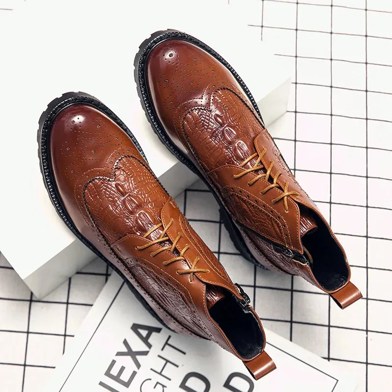 Men's Brogue Leather Boots