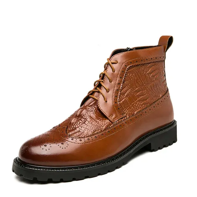 Men's Brogue Leather Boots
