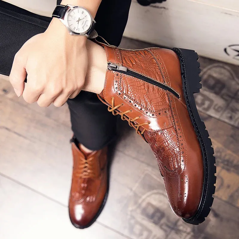 Men's Brogue Leather Boots