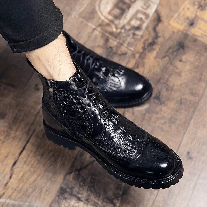 Men's Brogue Leather Boots