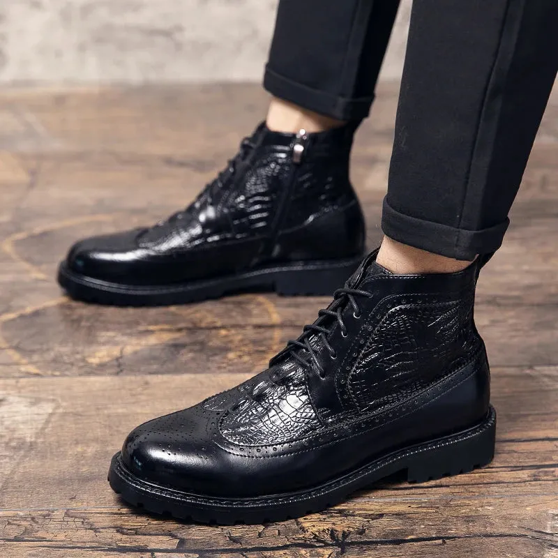 Men's Brogue Leather Boots