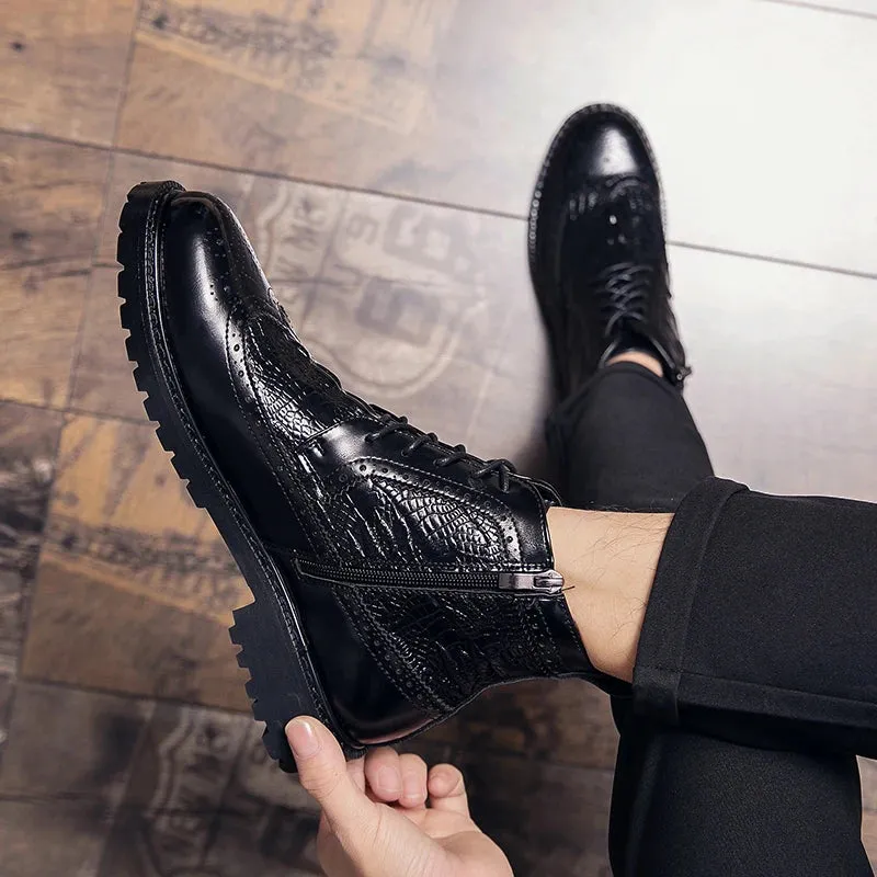Men's Brogue Leather Boots