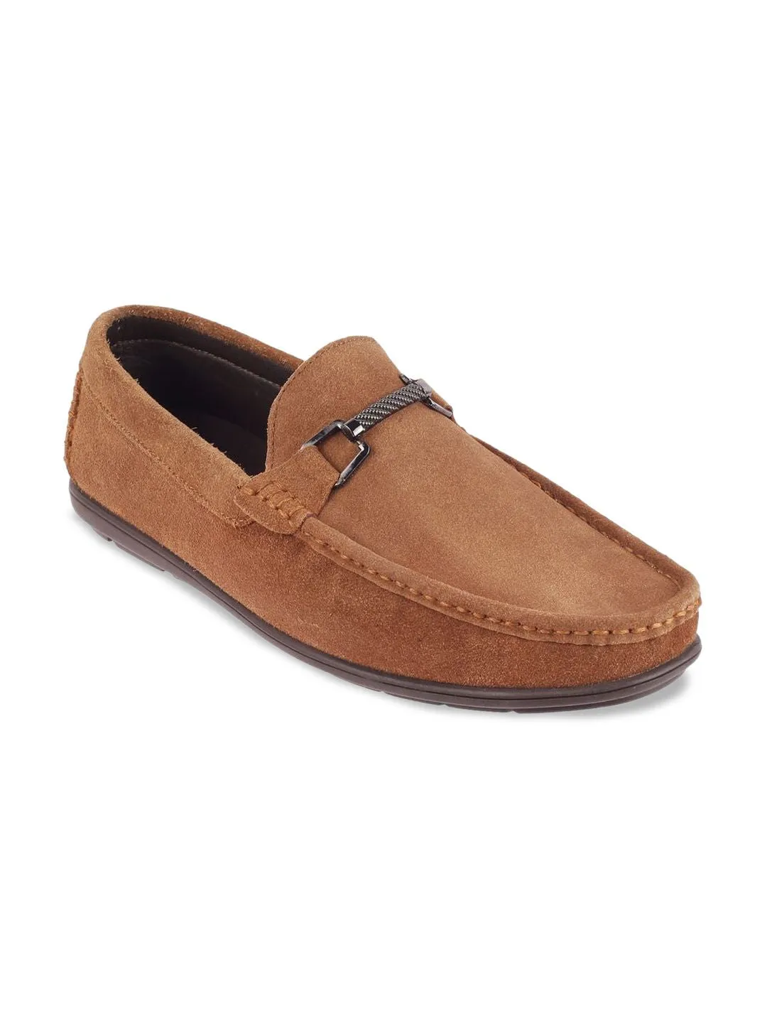 Metro Men Textured Leather Loafers