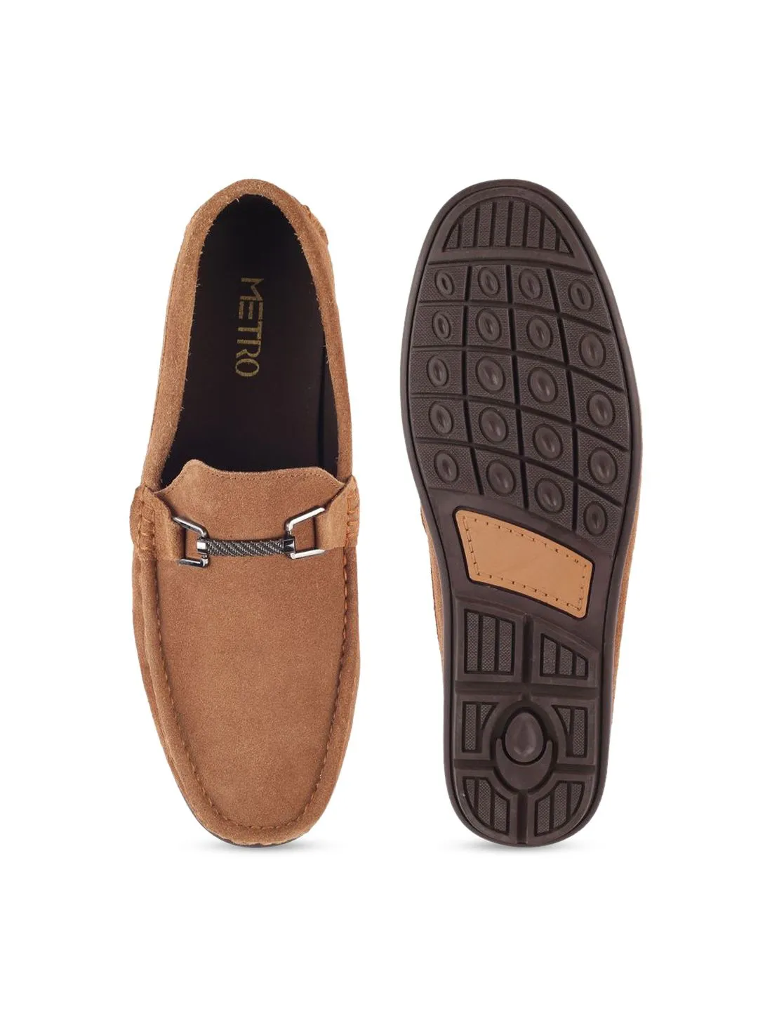 Metro Men Textured Leather Loafers