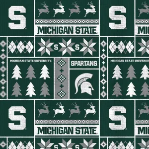 MICHIGAN STATE UNIVERSITY-Holiday Sweater Fleece-100% Polyester-MIST1182
