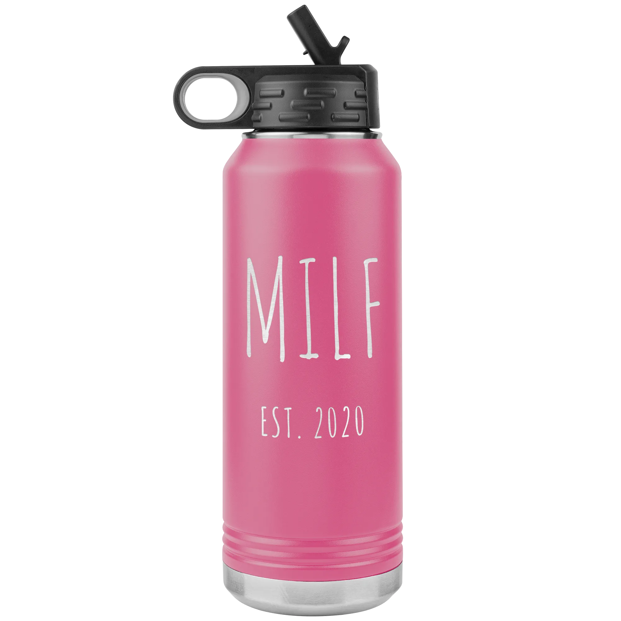 MILF Mug Push Present For New Mom Gifts Funny Mother Est 2020 Water Bottle Baby Shower Future Mom Pregnant Congratulations 32oz BPA Free