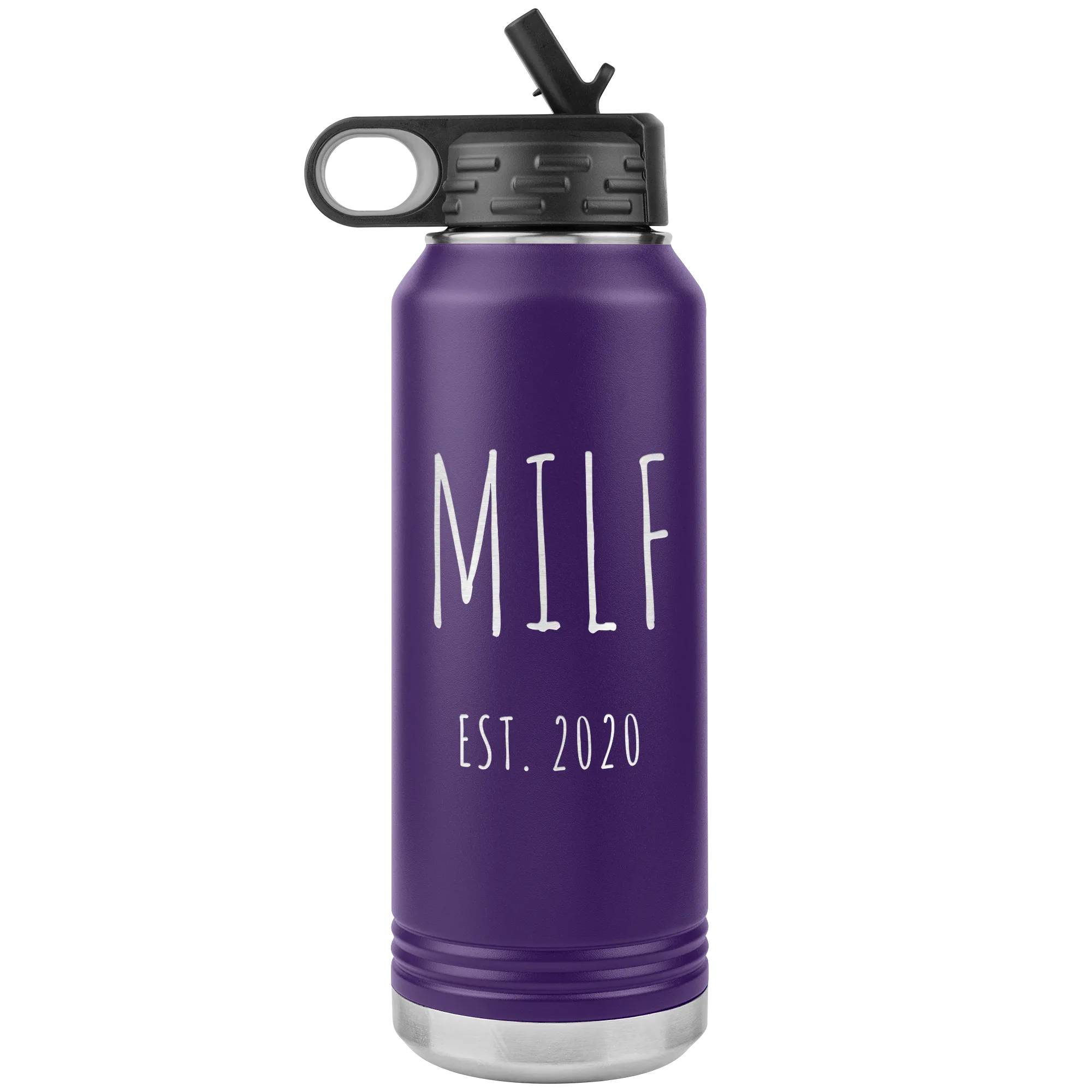 MILF Mug Push Present For New Mom Gifts Funny Mother Est 2020 Water Bottle Baby Shower Future Mom Pregnant Congratulations 32oz BPA Free