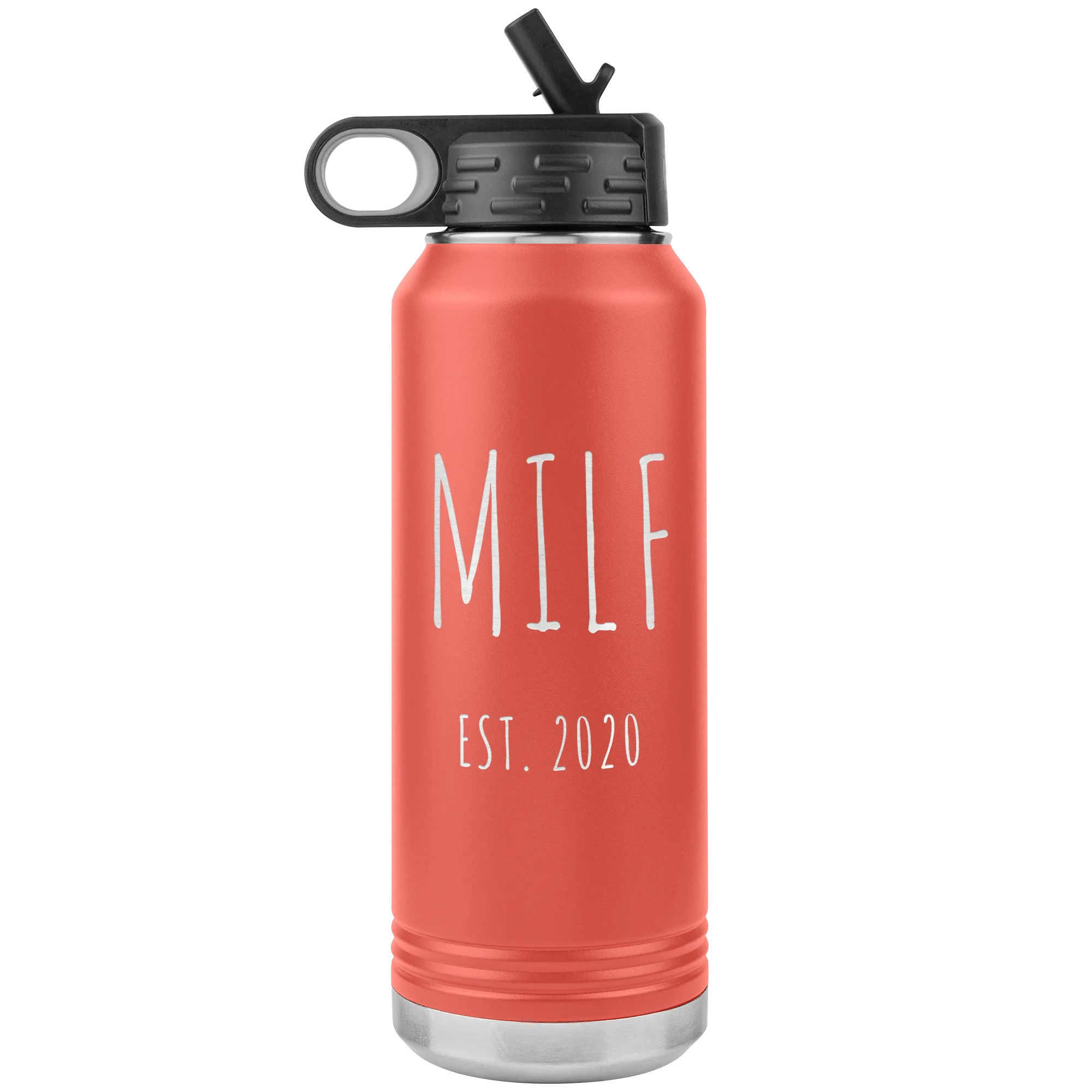 MILF Mug Push Present For New Mom Gifts Funny Mother Est 2020 Water Bottle Baby Shower Future Mom Pregnant Congratulations 32oz BPA Free