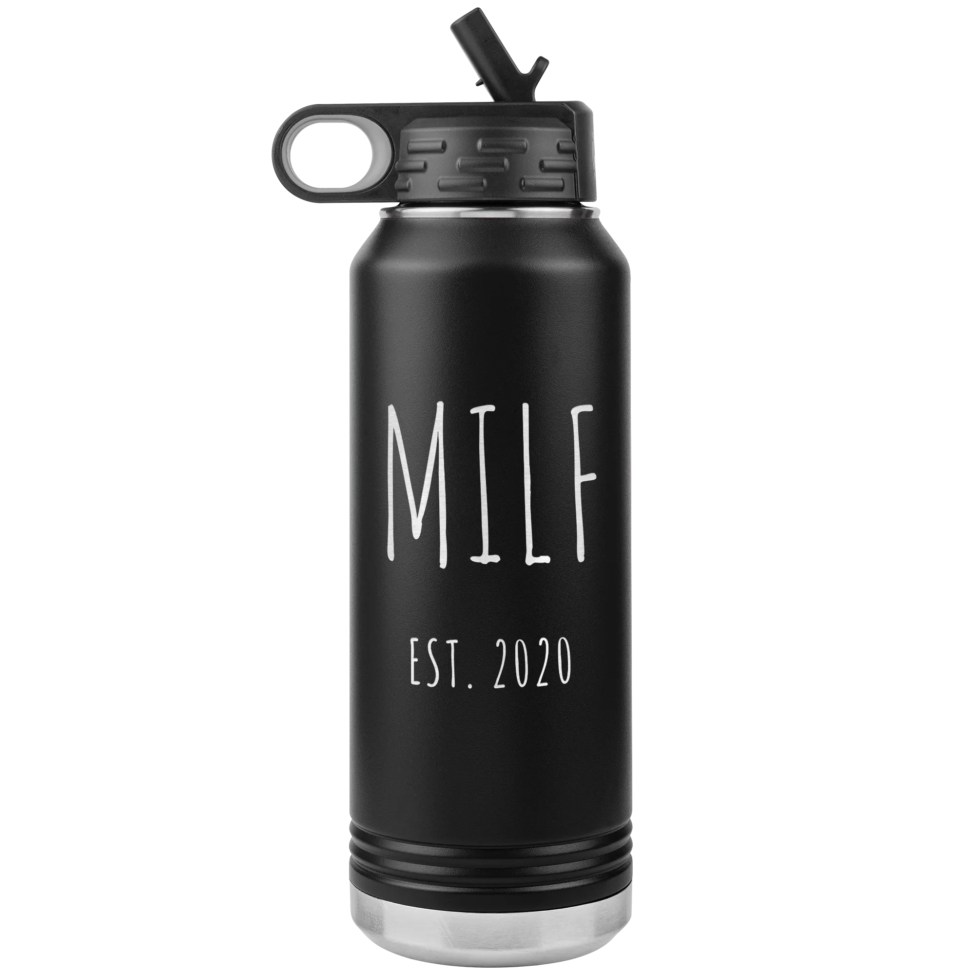 MILF Mug Push Present For New Mom Gifts Funny Mother Est 2020 Water Bottle Baby Shower Future Mom Pregnant Congratulations 32oz BPA Free