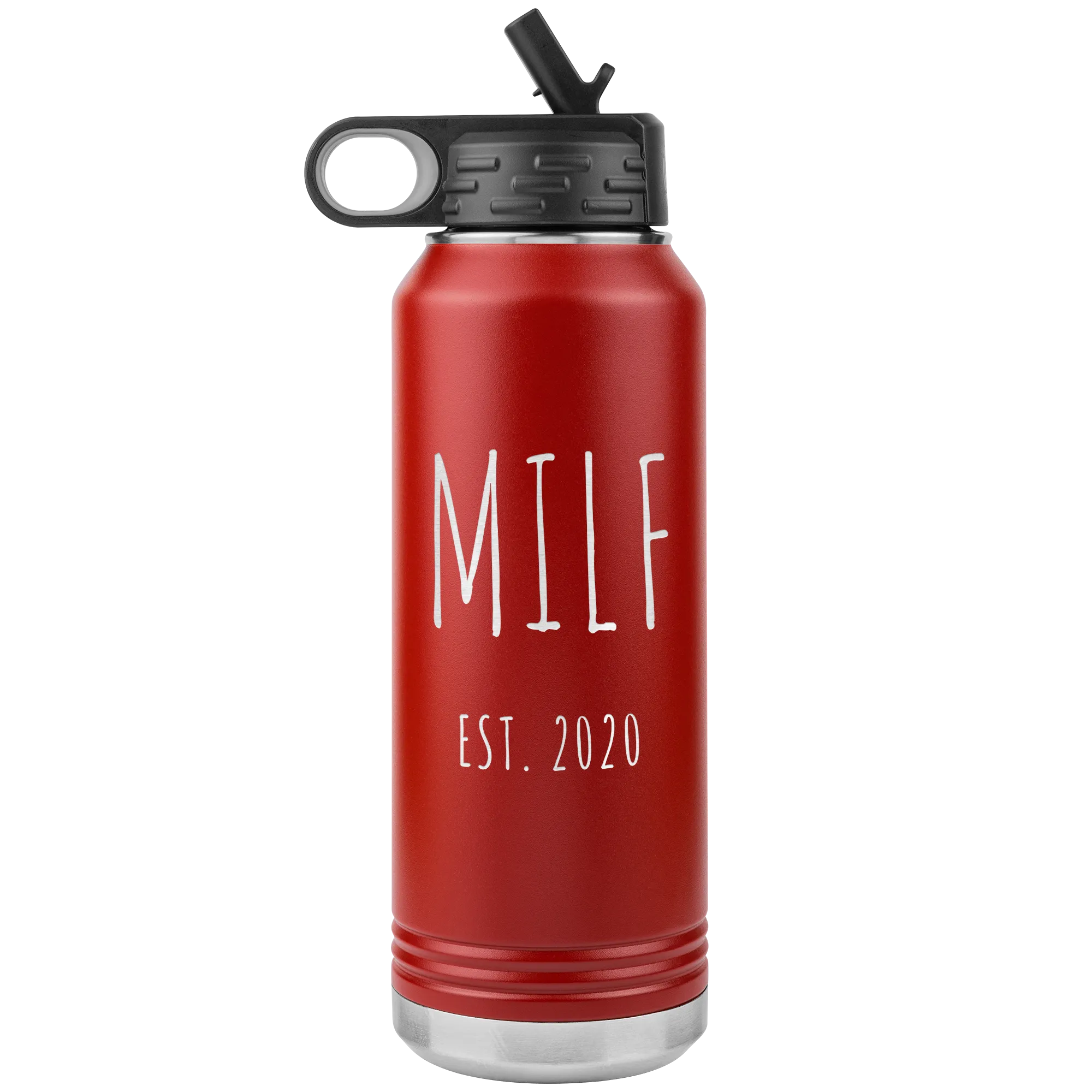 MILF Mug Push Present For New Mom Gifts Funny Mother Est 2020 Water Bottle Baby Shower Future Mom Pregnant Congratulations 32oz BPA Free