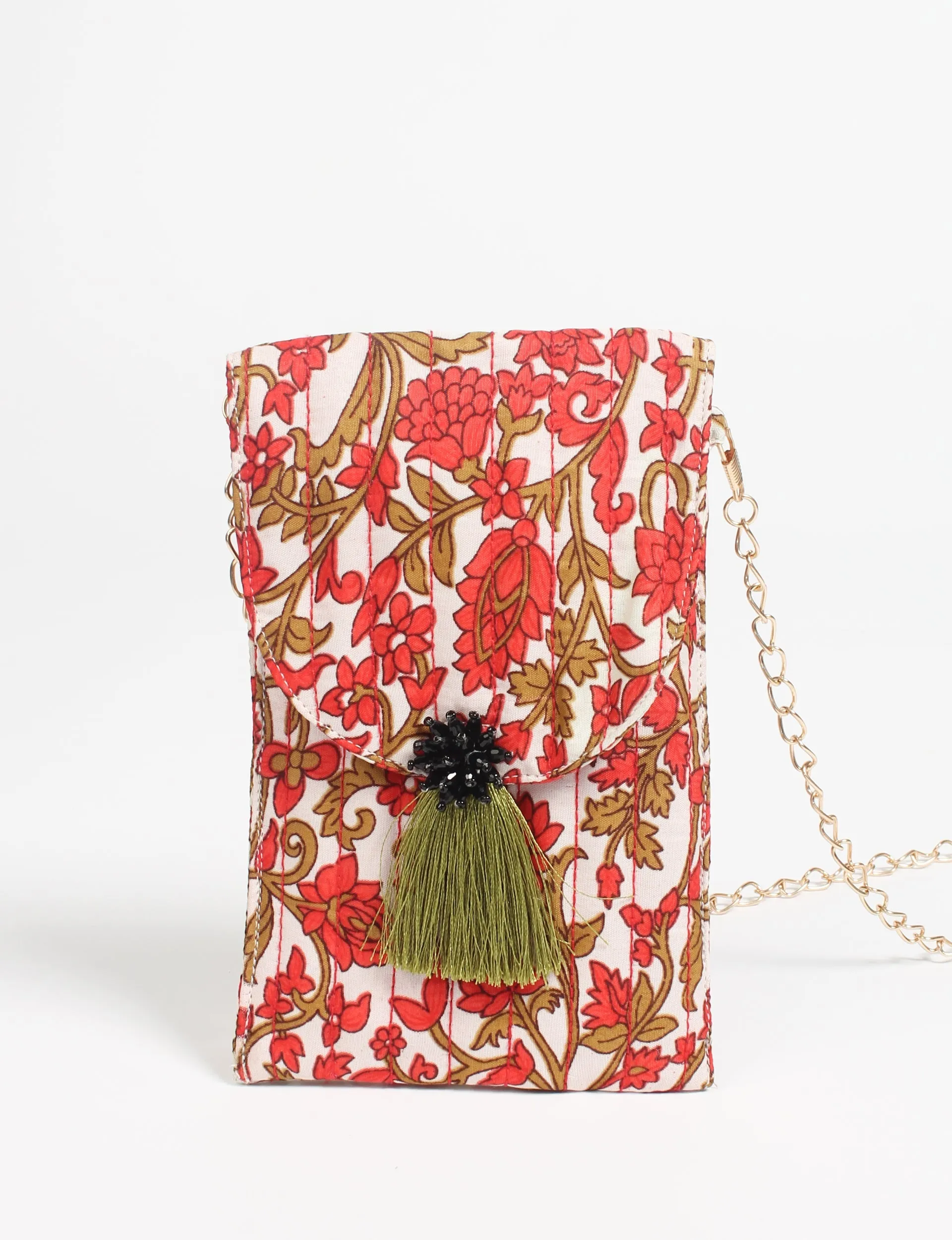MOBILE PHONE POUCH WITH TASSEL