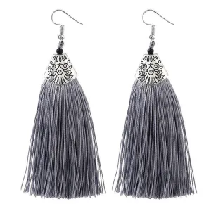 Nassau Gray Tassel Earrings