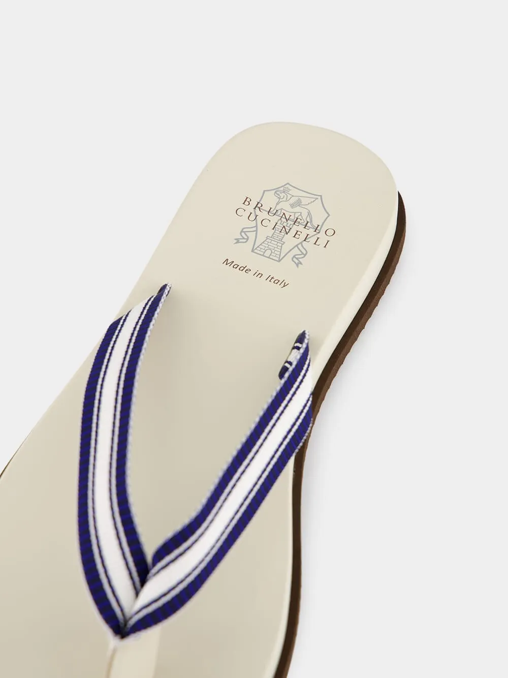 Navy Blue Striped Pool Slides
