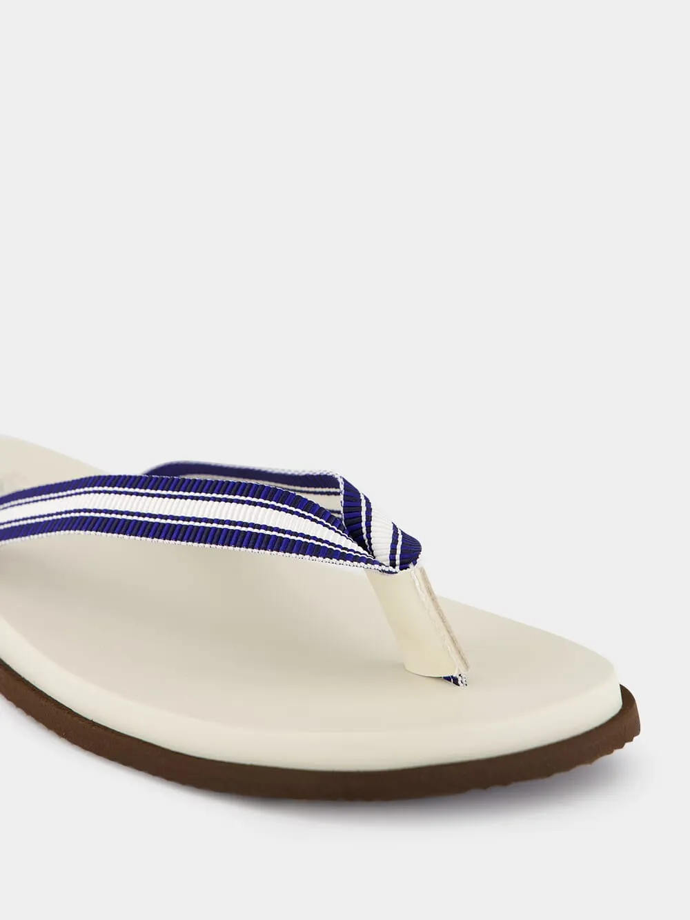 Navy Blue Striped Pool Slides