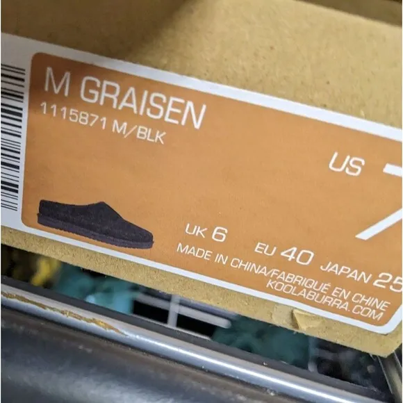 NIB Koolaburra by UGG 1115871 Men's Sz 7 Graisen Slippers BLACK