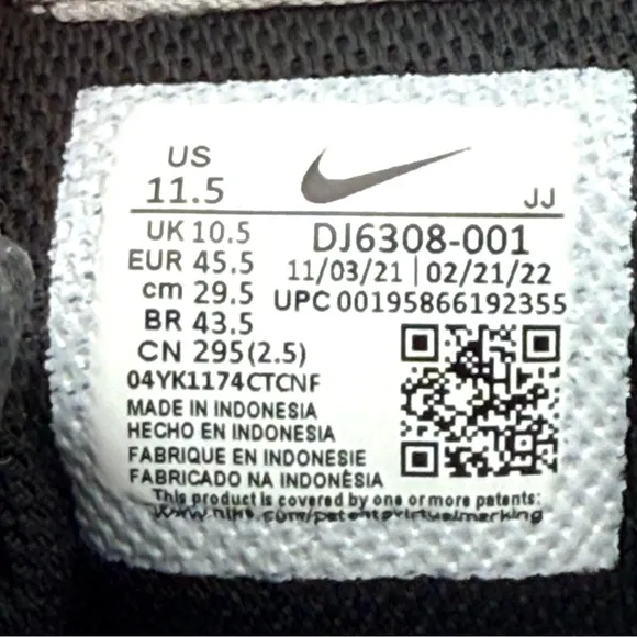 Nike Men's Crater Impact SE Size 11.5 Shoes 'Particle Grey Black' DJ6308-001