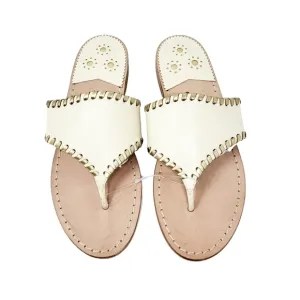 NWOT JACK ROGERS cream and gold sandal flip flop
