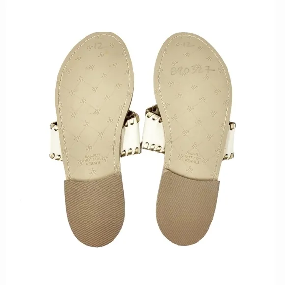 NWOT JACK ROGERS cream and gold sandal flip flop