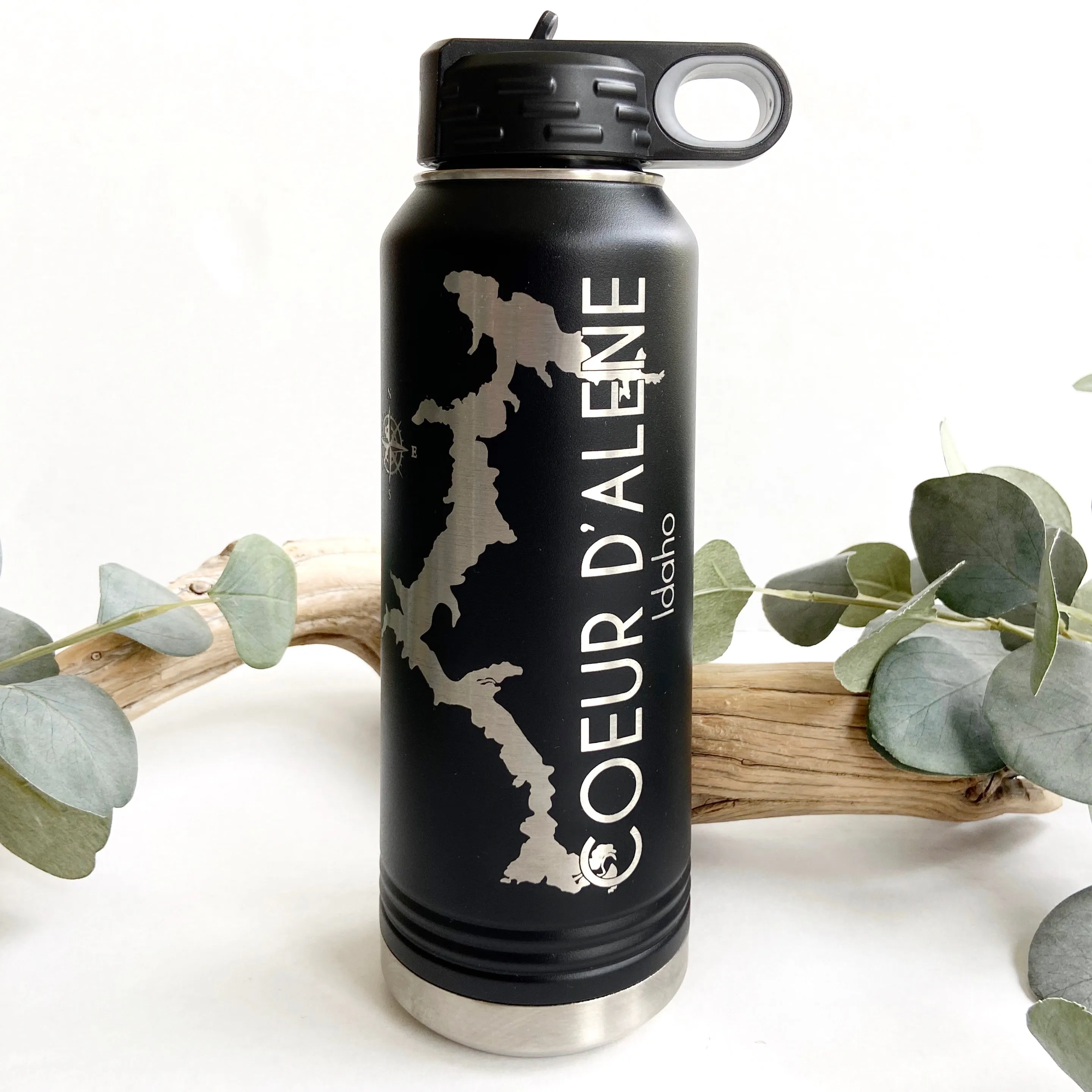 Olive Green Coeur D’Alene 32oz Double Wall Insulated Idaho Waterbottle