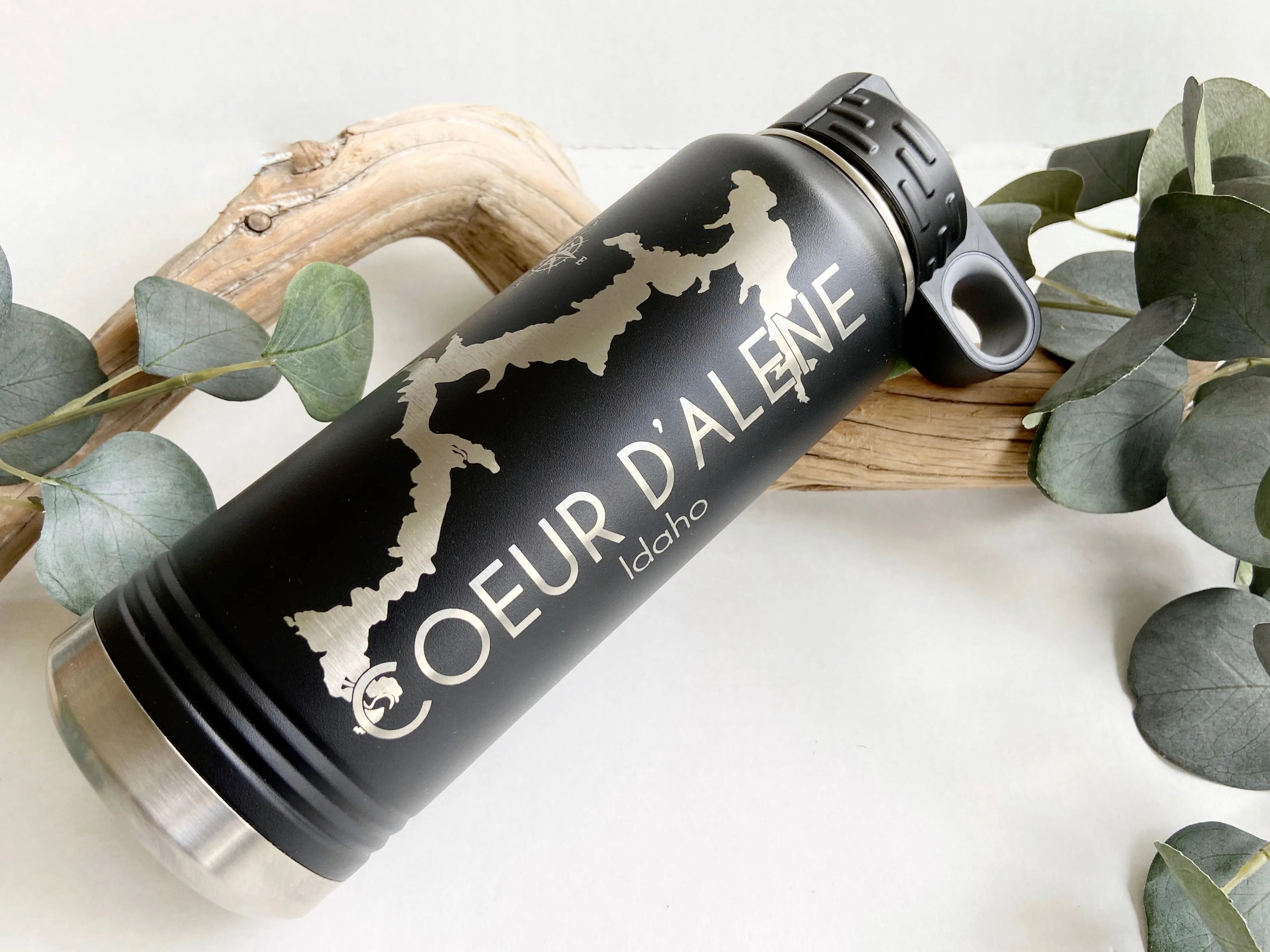 Olive Green Coeur D’Alene 32oz Double Wall Insulated Idaho Waterbottle