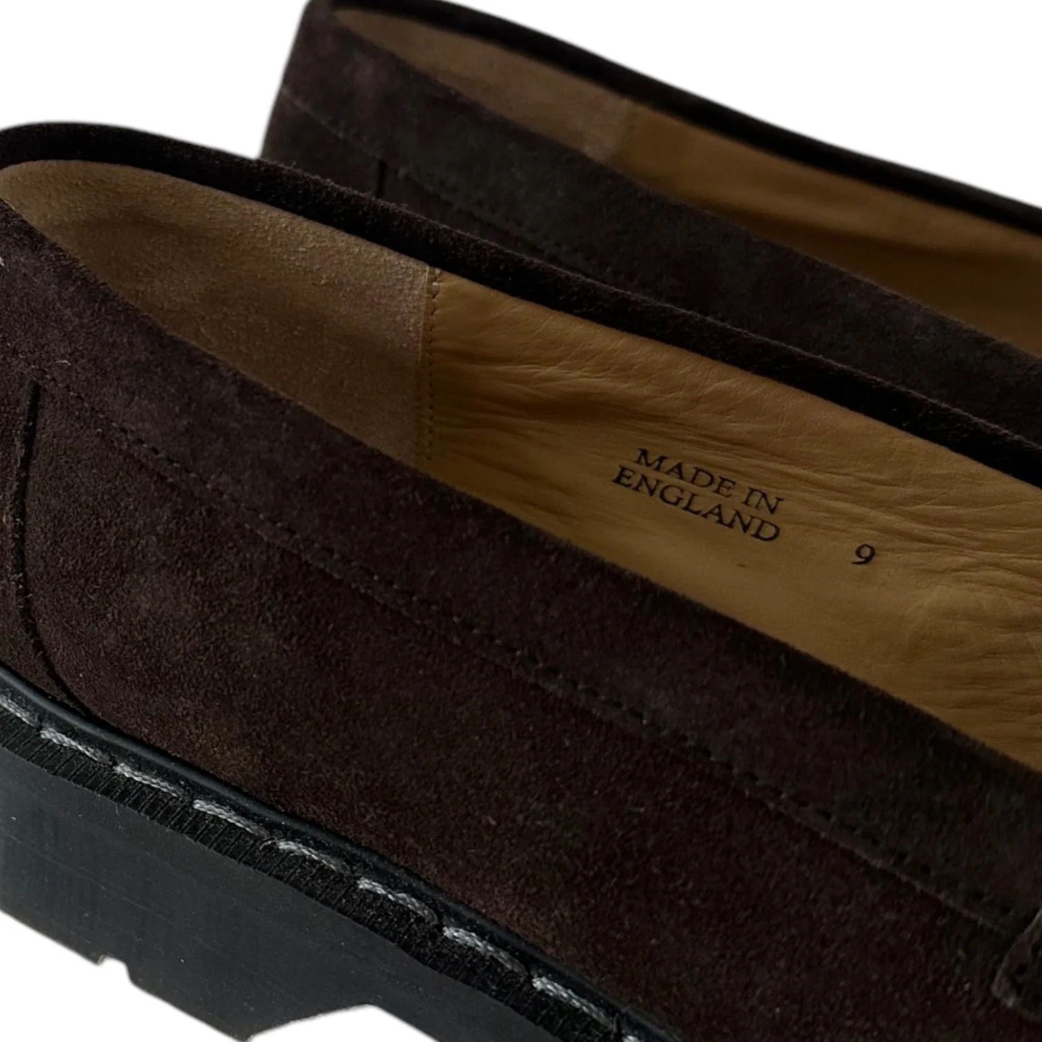 Oliver Spencer Solovair Brown Suede Penny Loafers