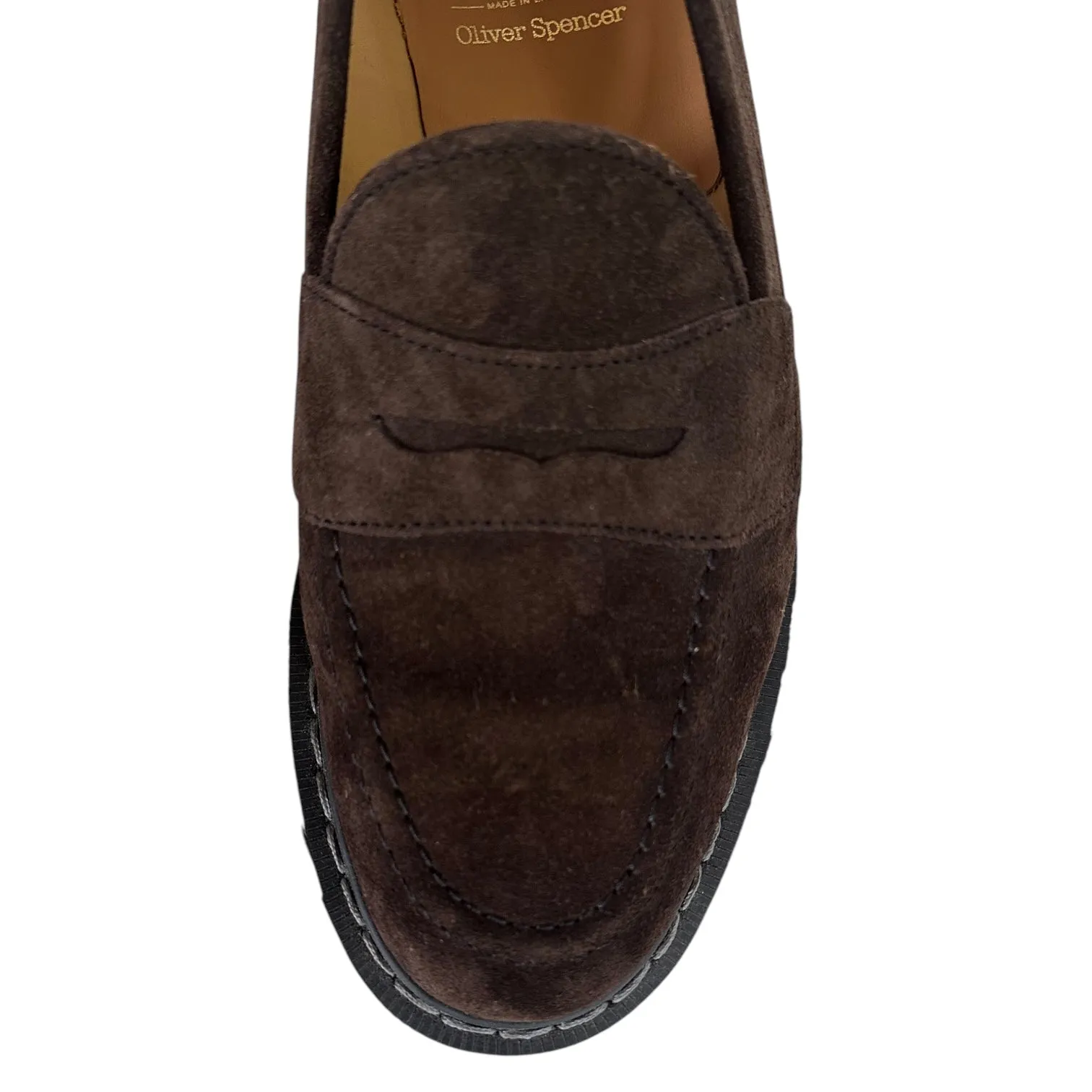Oliver Spencer Solovair Brown Suede Penny Loafers