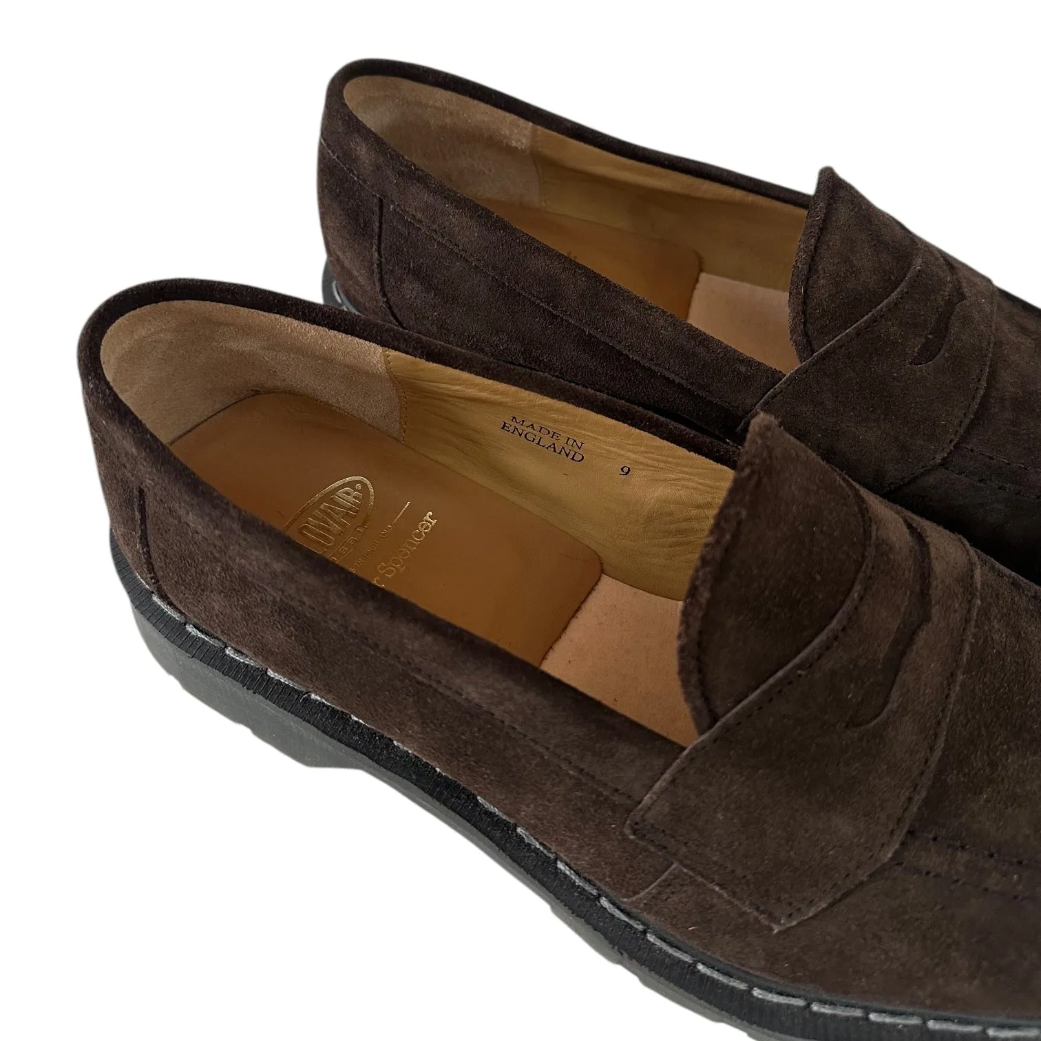 Oliver Spencer Solovair Brown Suede Penny Loafers