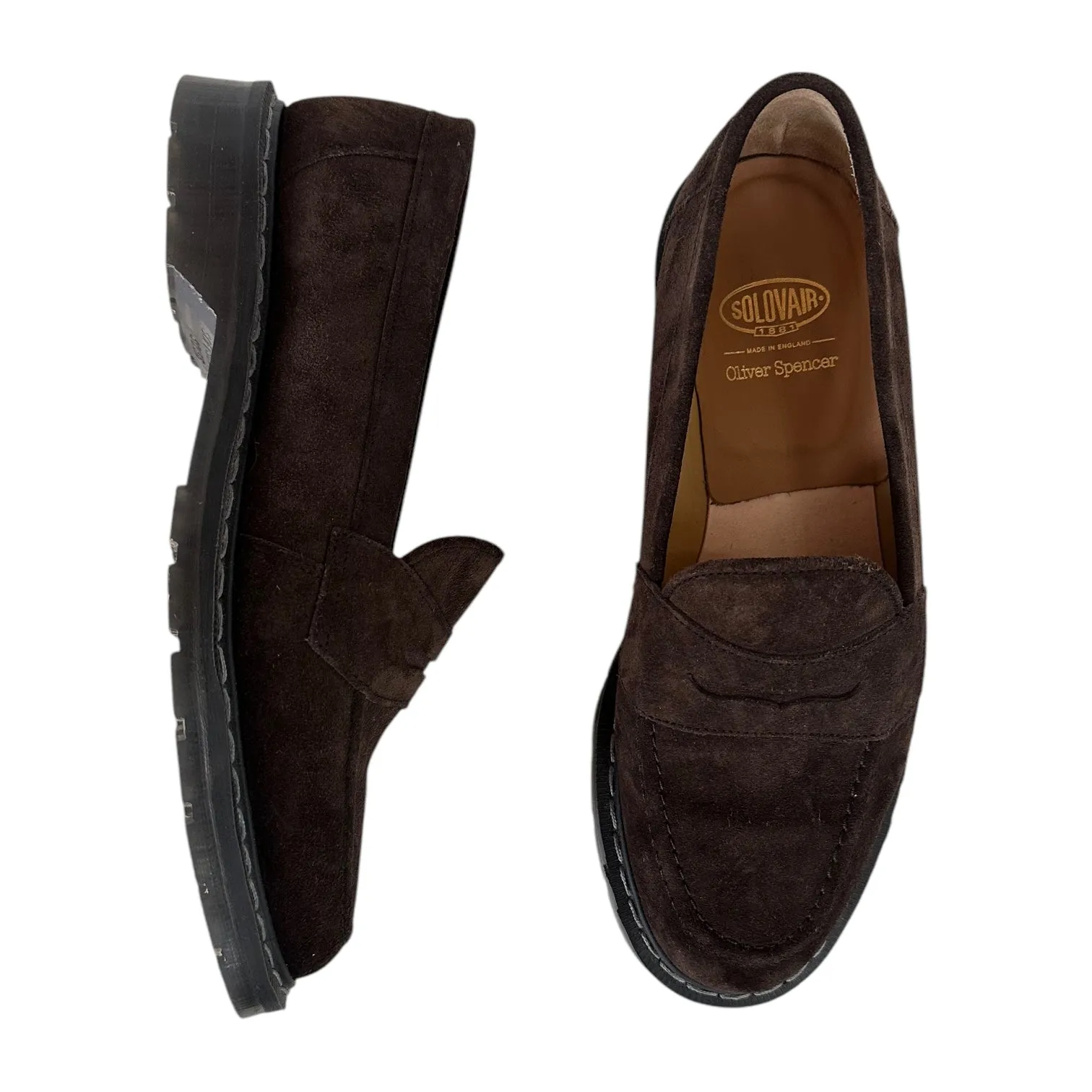 Oliver Spencer Solovair Brown Suede Penny Loafers