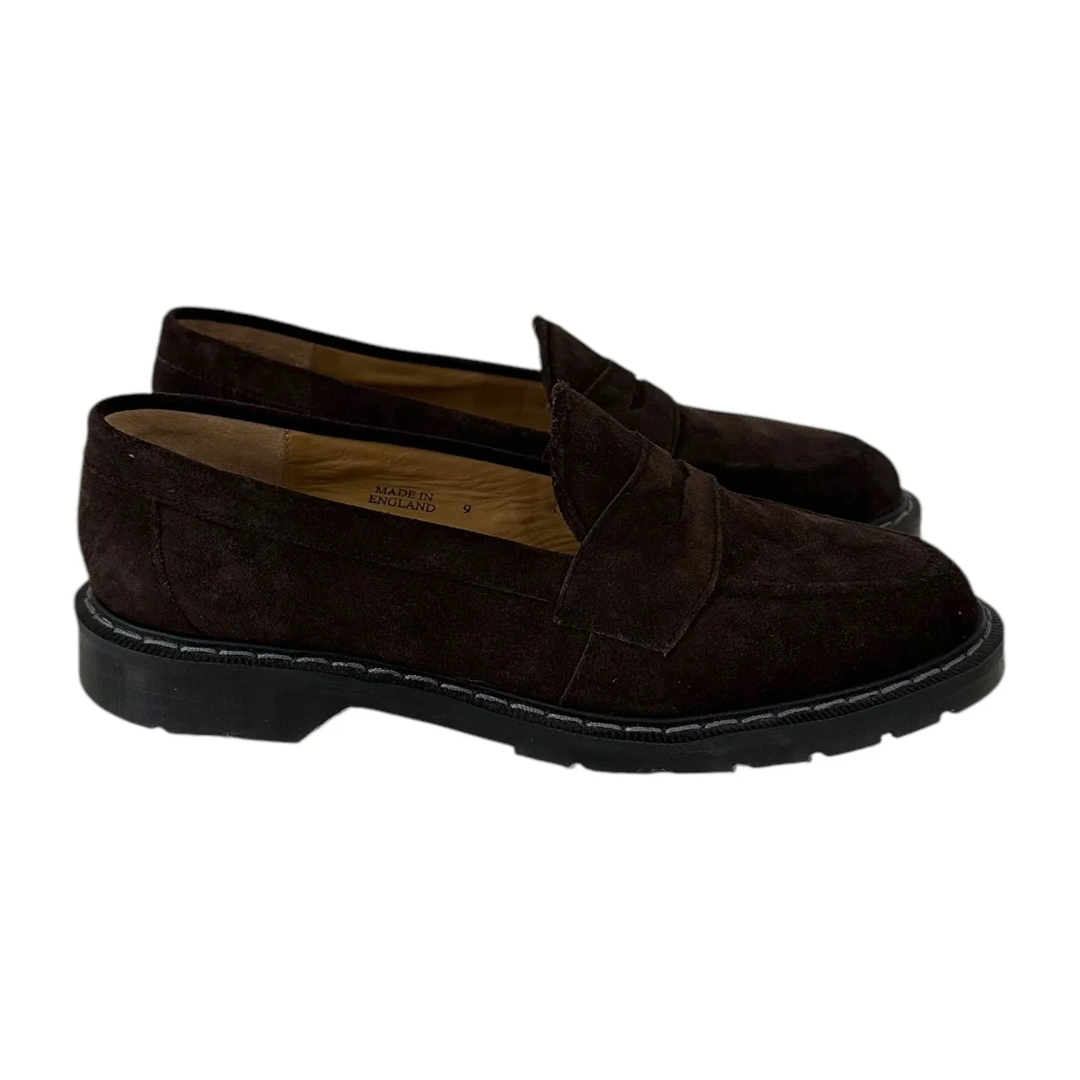 Oliver Spencer Solovair Brown Suede Penny Loafers
