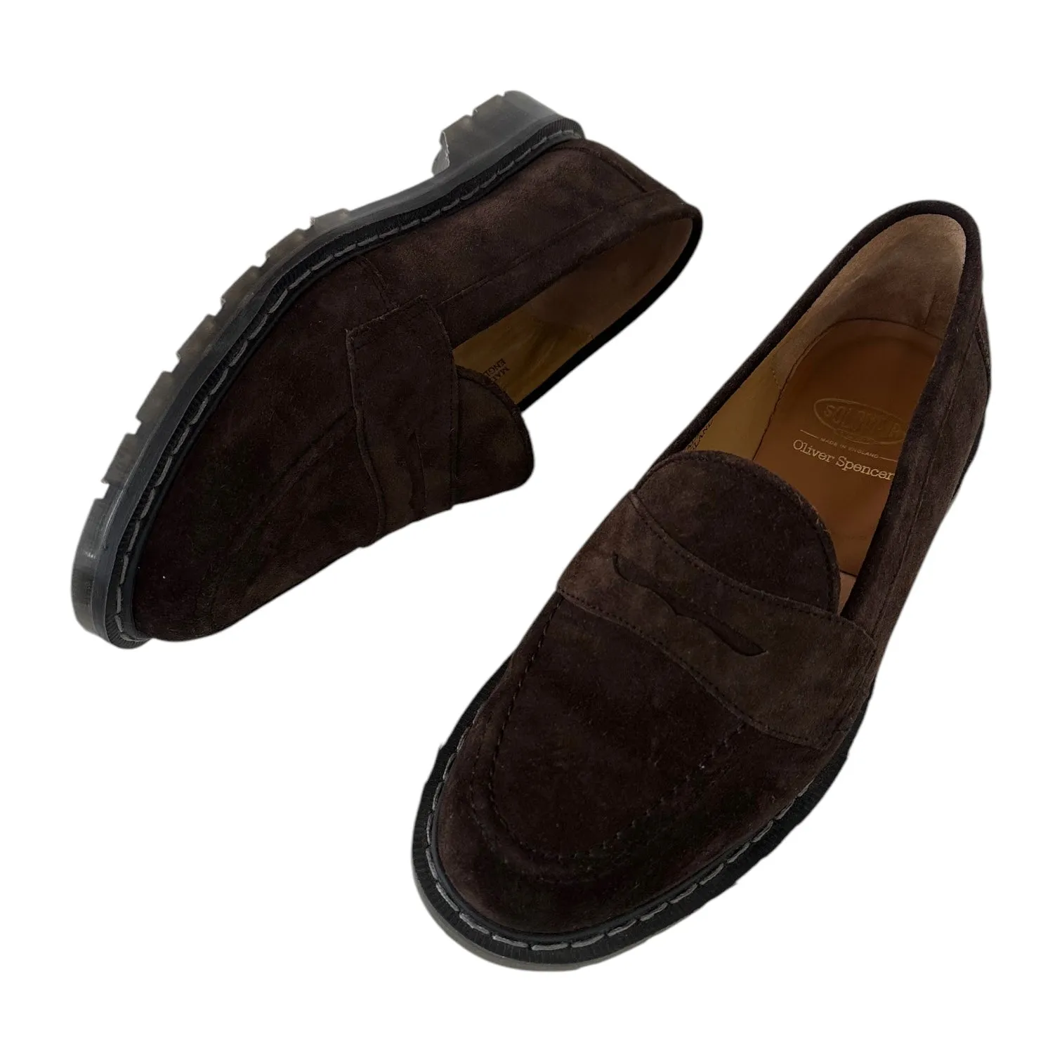 Oliver Spencer Solovair Brown Suede Penny Loafers