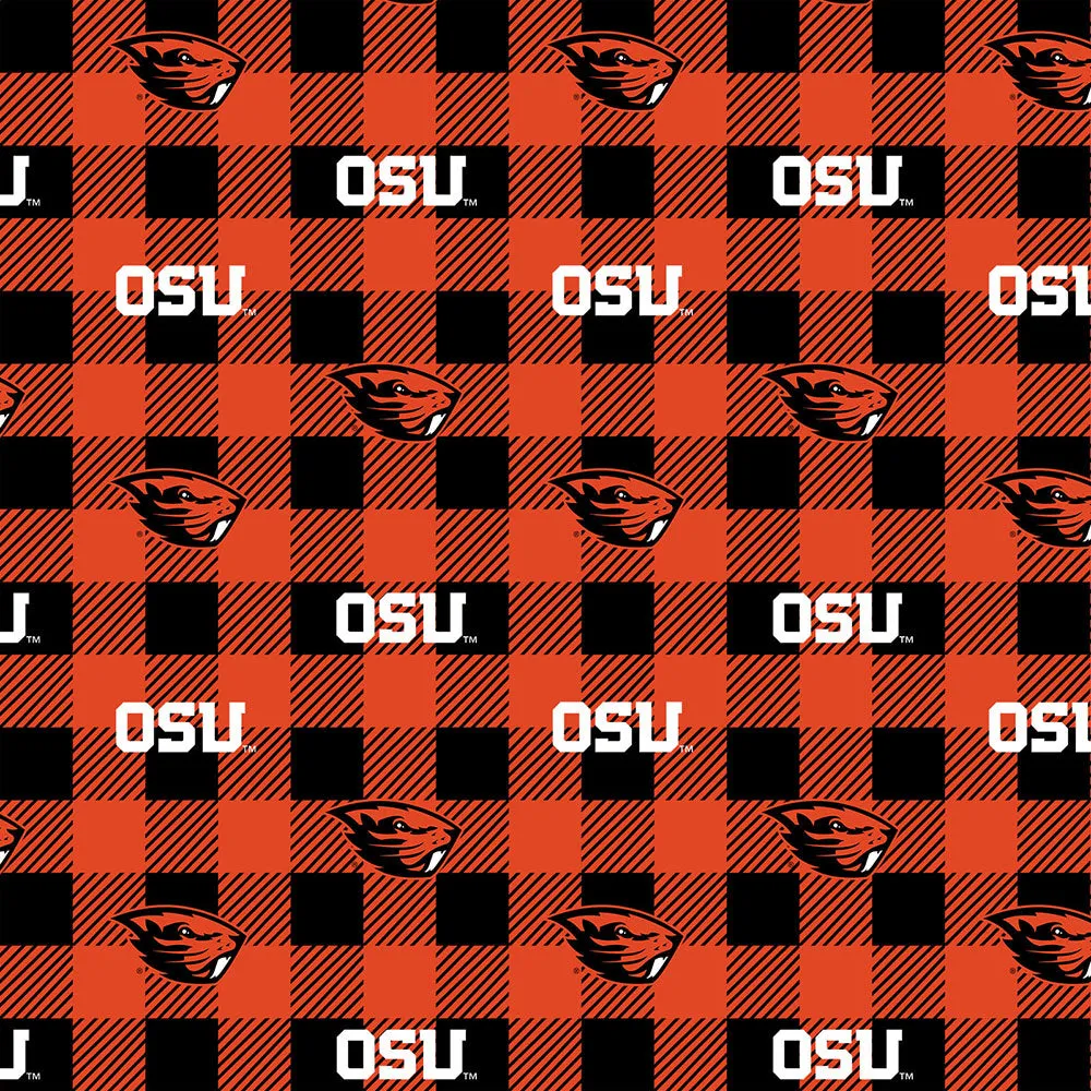 OREGON STATE UNIVERSITY-Buffalo Plaid Fleece-100% Polyester-OS1190