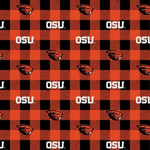 OREGON STATE UNIVERSITY-Buffalo Plaid Fleece-100% Polyester-OS1190