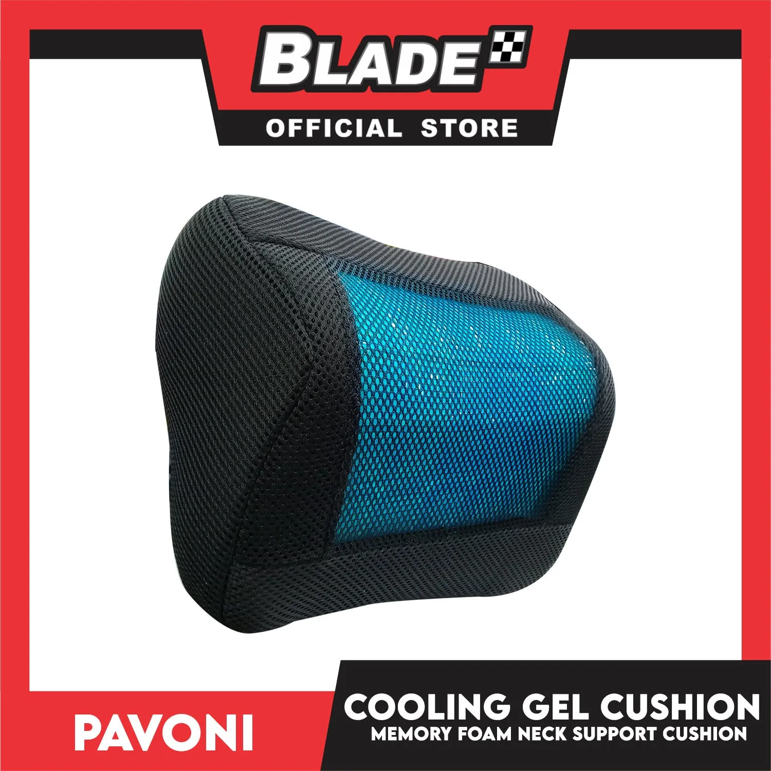 Pavoni Memory Foam Car Seat Neck Support Cushion with Cooling Gel