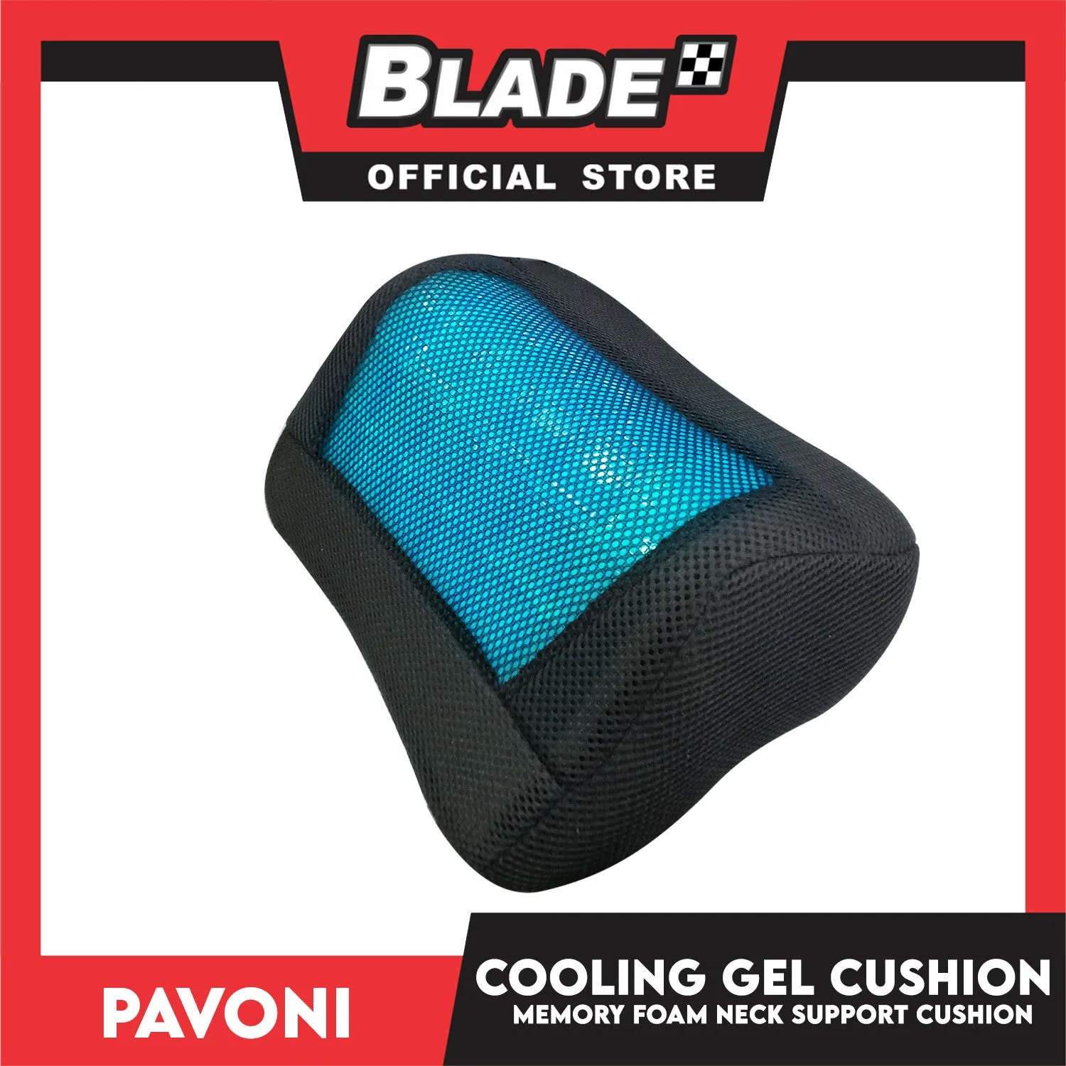Pavoni Memory Foam Car Seat Neck Support Cushion with Cooling Gel