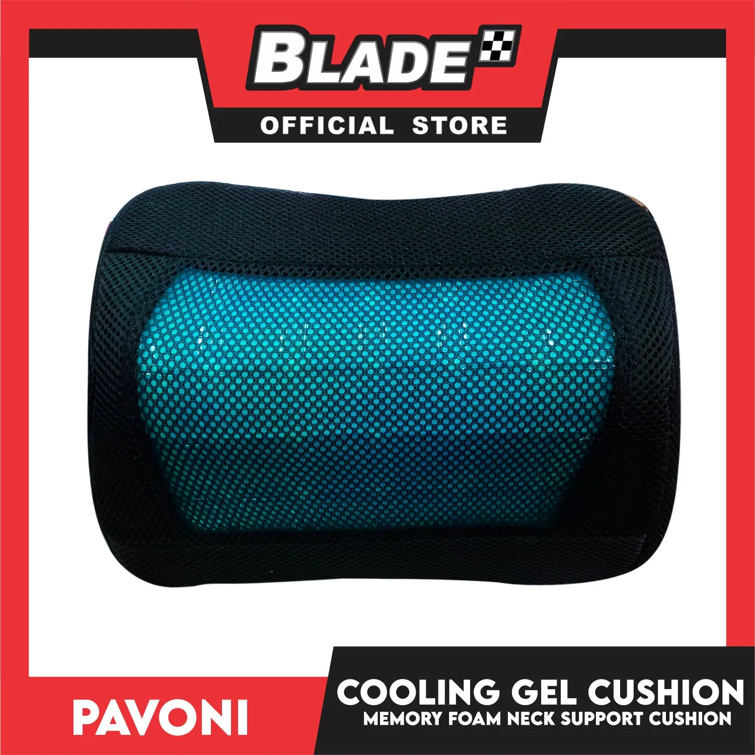 Pavoni Memory Foam Car Seat Neck Support Cushion with Cooling Gel