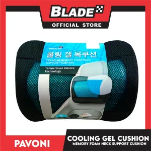 Pavoni Memory Foam Car Seat Neck Support Cushion with Cooling Gel